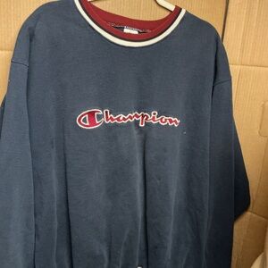 Champion Men's Dark Blue Crewneck Sweater